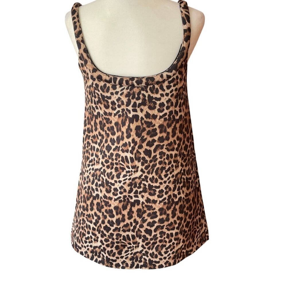 NWT Dhruv Kapoor Sleeveless Sweetheart Mini Dress Leopard Scuba MP - Picture 5 of 10